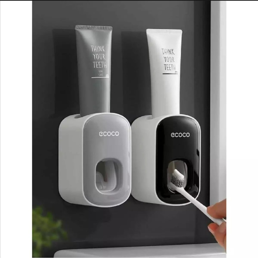 Bộ nhả kem đánh răng ECOCO. Kèm miếng dán cường lực siêu chắc. Dễ dàng lắp đặt không phải khoan tường.