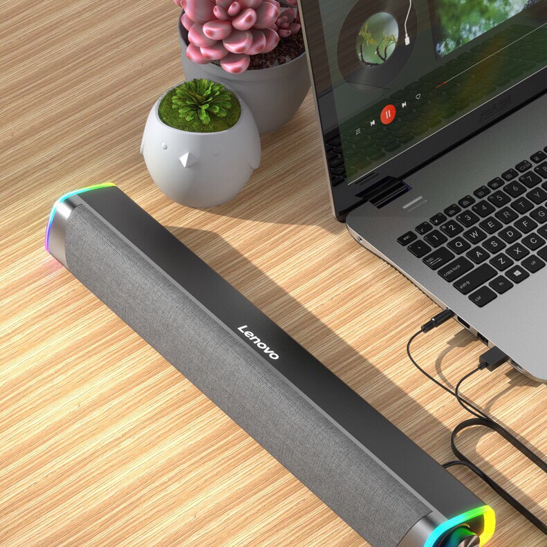 Loa Máy tính Lenovo L101 Âm Thanh Có Dây, Kết Nối USB . Loa Soundbar mini để bàn cho PC, Điện Thoại , Máy Mính Chân 3.5