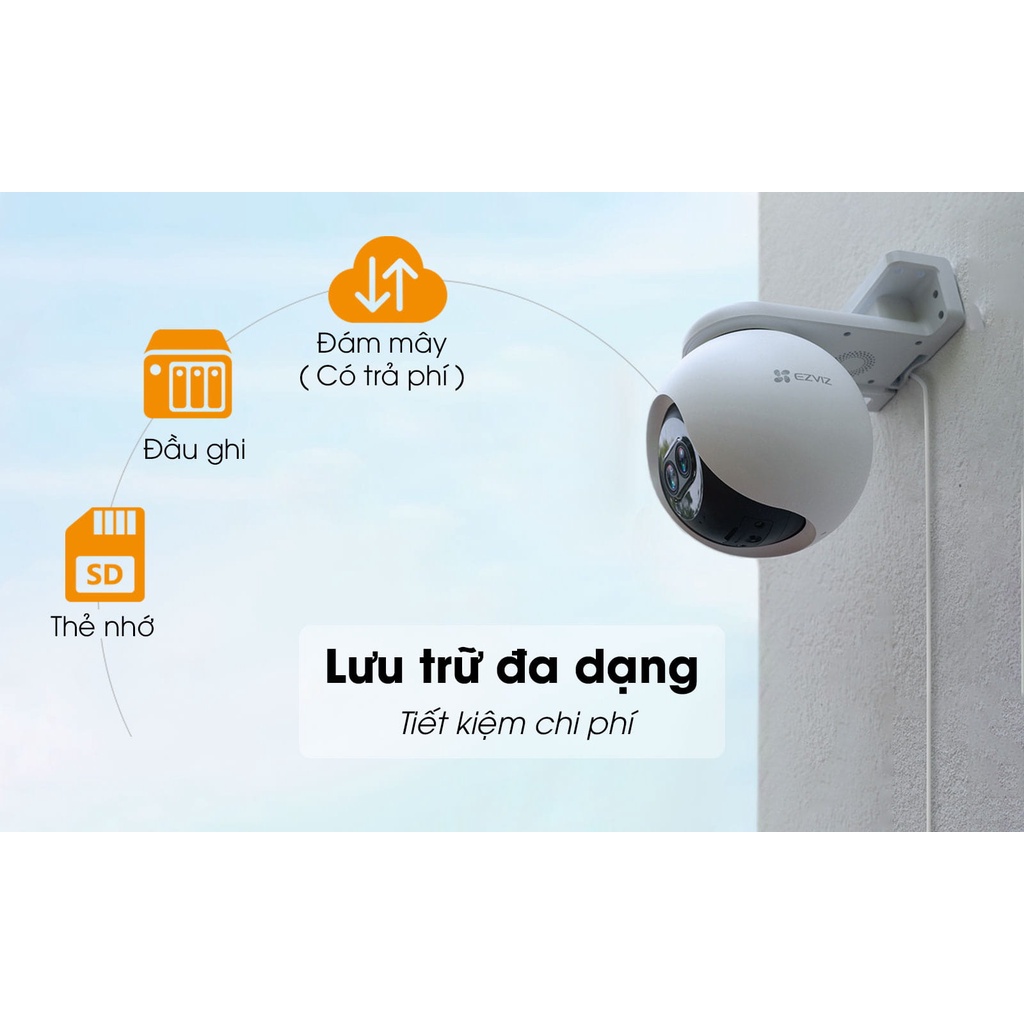 Camera wifi không dây tích hợp AI Ezviz C8PF 2MP, ống kính kép, ghi âm, xoay 360 độ (hàng chính hãng