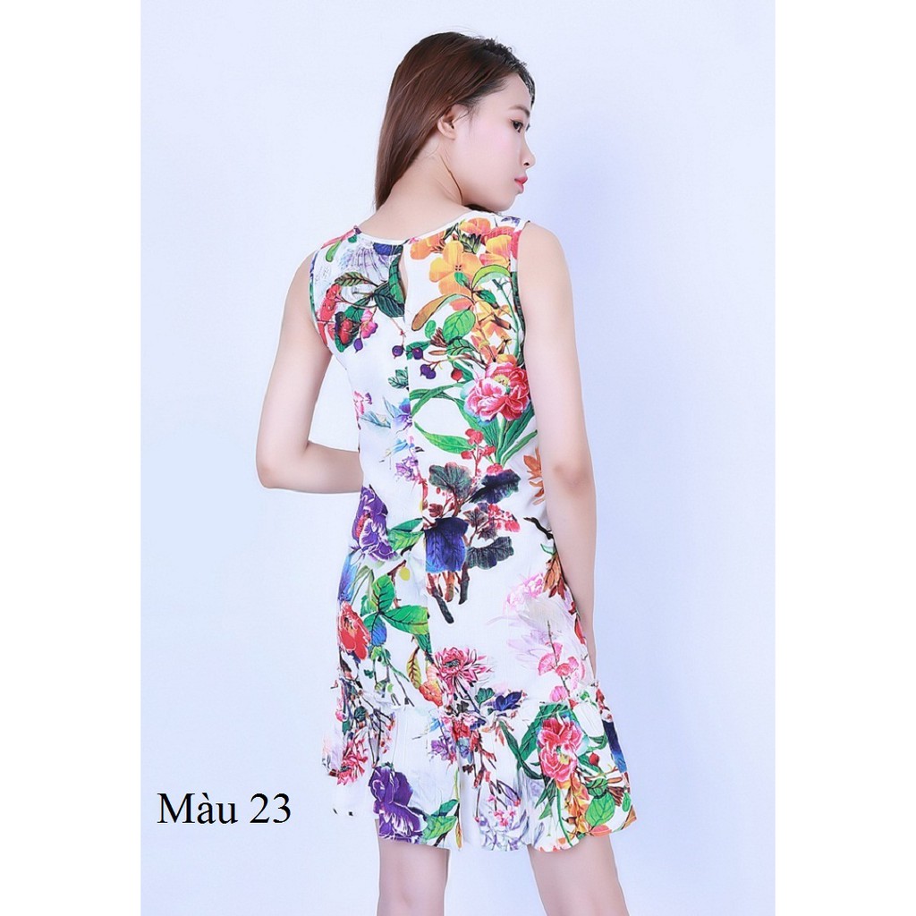 Váy đầm lanh Vicci XC01 sát nách dáng suông nhẹ phom nhỏ size M&lt;45kg
