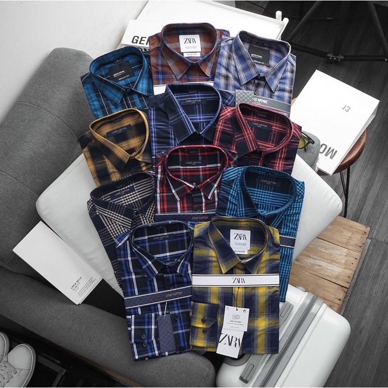 Aó sơ mi nam dài taykẻ sọc nhiều màu Form áo Slimfit vải siêu mátthấm hút mồ hôi hàng Vnxk