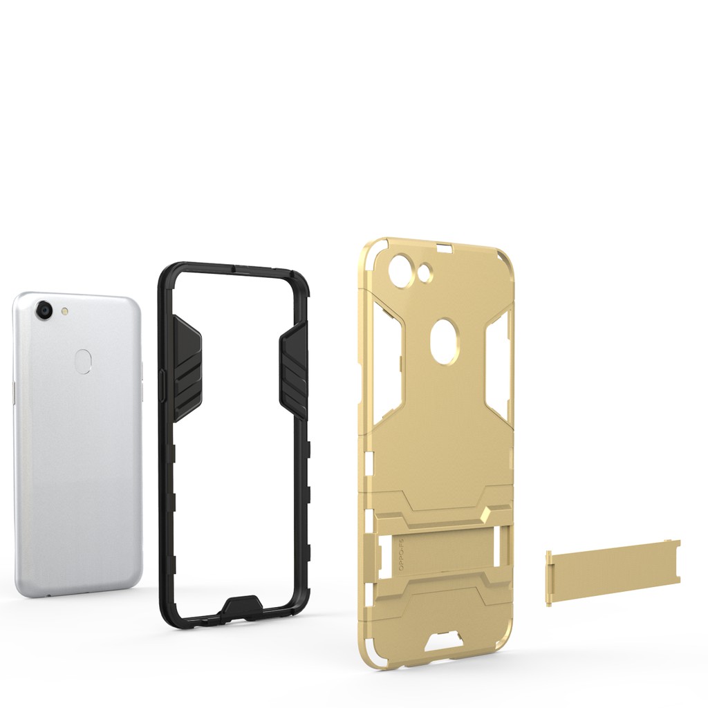 Ốp lưng Oppo F5 Iron Man chống sốc giá đỡ xem phim cao cấp