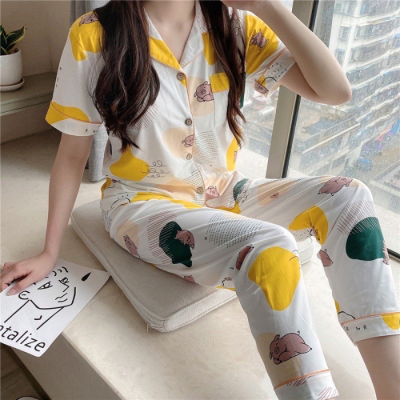 Bộ ngủ pijama áo ngắn tay quần đùi mùa hè mẫu mới 2021 - Mã 998 | BigBuy360 - bigbuy360.vn