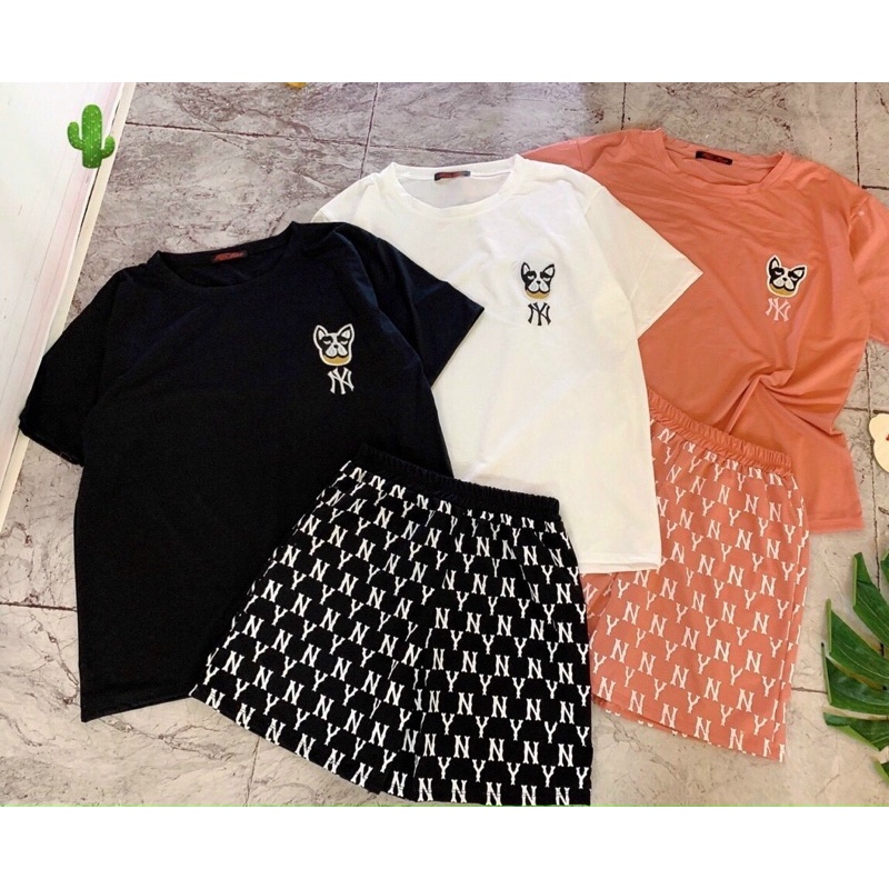 🍀Sét bộ logo thêu NY chú khỉ xinh mát mẻ