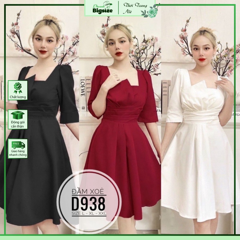 (60-100kg) BIGSIZE Đầm xoè D938