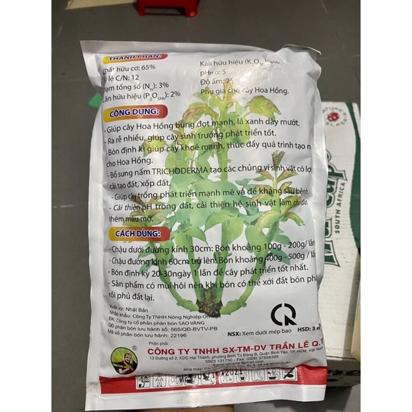 Phân Bón Hoa Hồng - Dưỡng Cây Nảy Chồi Xanh Lá ( phân hoa hồng, humic, dịch chuối, 30-10-10)