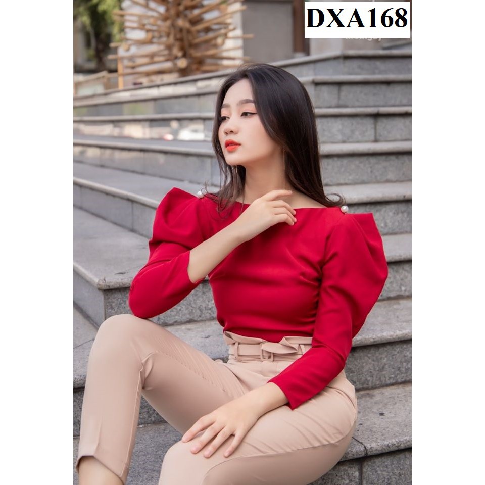 Áo nữ xinh tay phồng kết hạt vai sang chảnh [KÈM ẢNH THẬT]