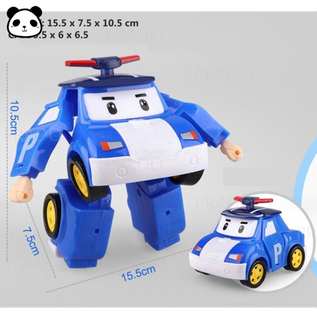 6 in 1 Korean Animation Cartoon Robocar Poli Transformation Robot Car Toys Set