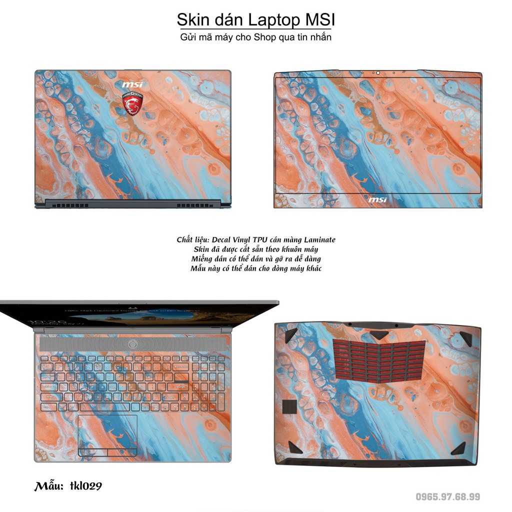 Skin dán Laptop MSI in hình thiết kế nhiều mẫu 6 (inbox mã máy cho Shop)