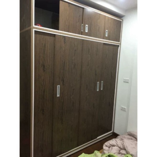 [Chỉ ship HN] Tủ quần áo 4 cánh lùa nhựa Đài Loan cao cấp cao 240*165*51cm Freeship