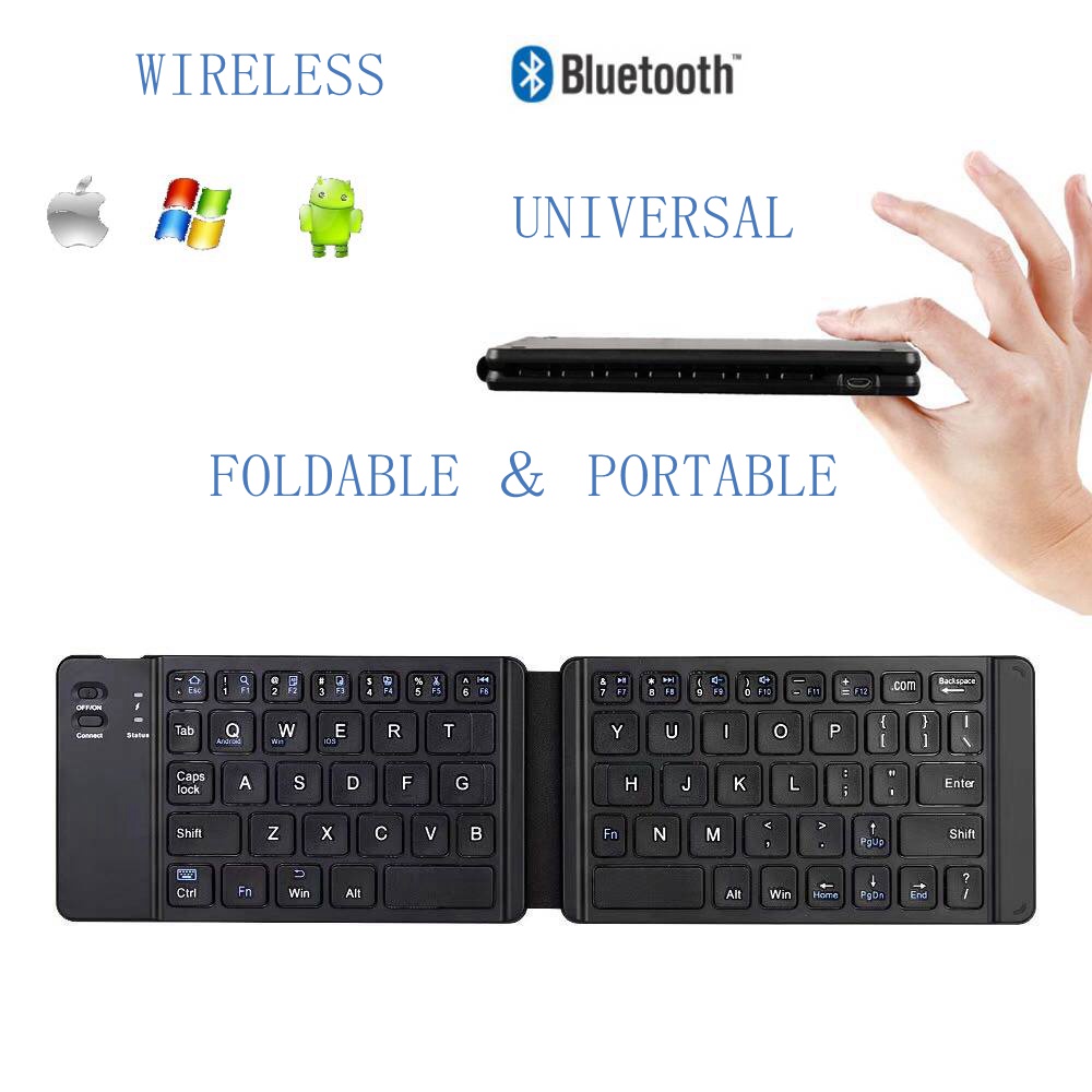 Bàn Phím Gấp Không Dây Kết Nối Bluetooth Cho Ios / Android / Windows / Ipad Tablet Phone Điện Thoại
