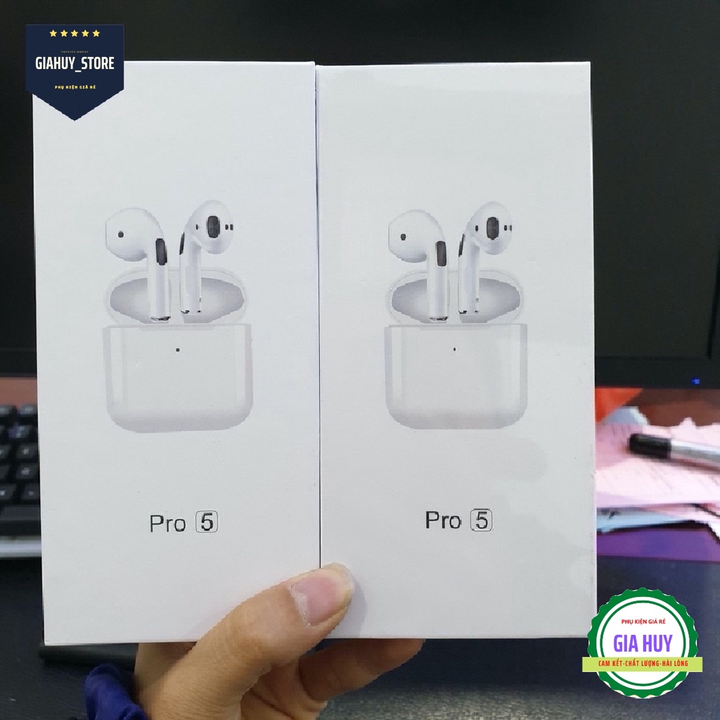 Tai nghe Airpods Pro 5 Bluetooth 5.0.Tai Nghe Không Dây Bản Quốc Tế Cao Cấp Định Vị Đổi Tên Dùng Cho Ios và Android