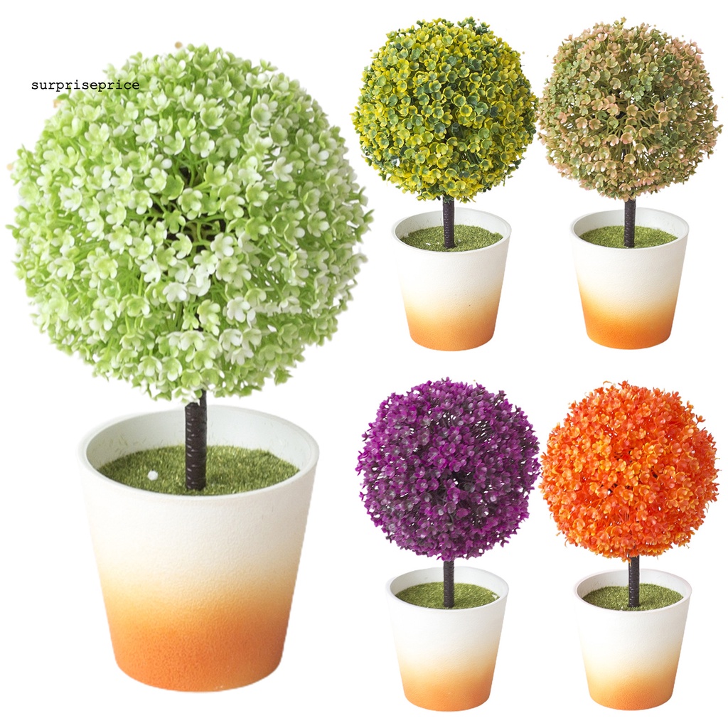 Chậu cây cảnh giả hình tròn bằng nhựa trang trí nhà cửa