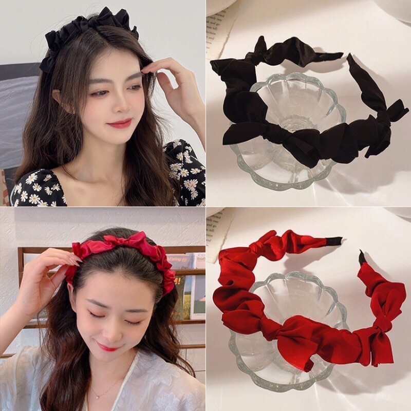 bờm tóc xếp ly hình nơ siêu xinh dành cho những cô nàng dễ thương