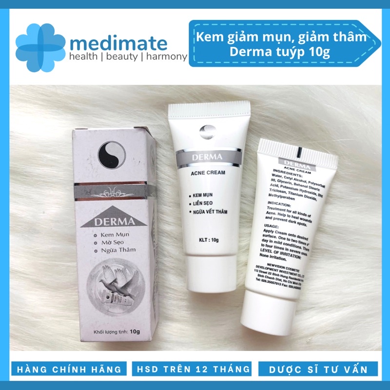 Kem Derma giảm mụn, mờ thâm, mờ sẹo (tuýp 10g)