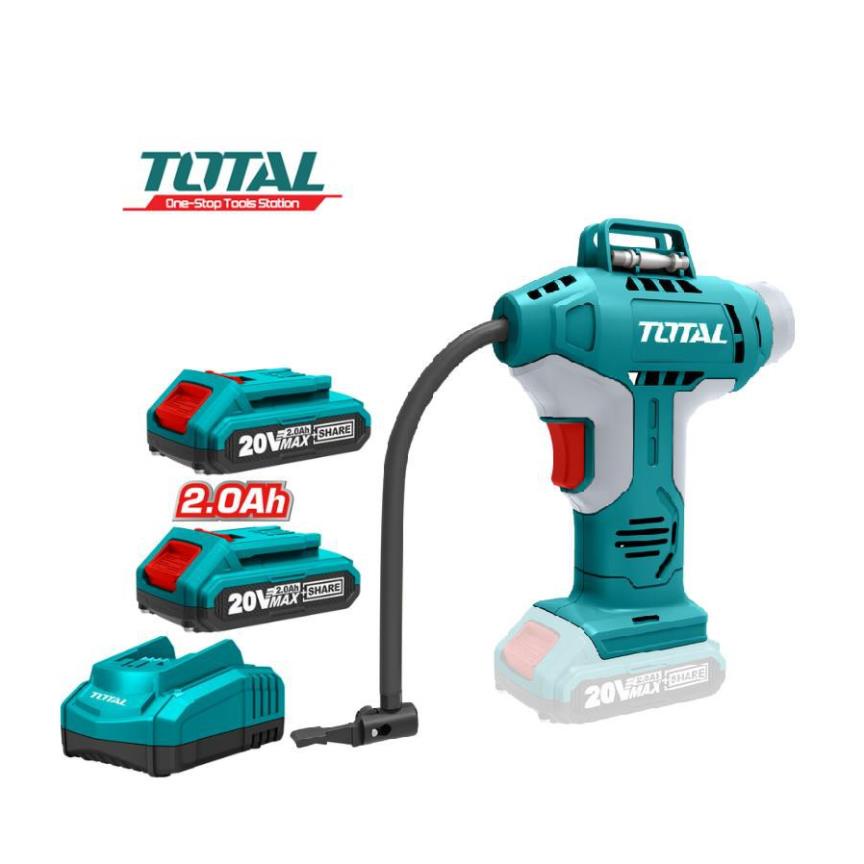 Máy bơm hơi tự động dùng pin 20V Total TACLI2001 - Tuỳ chọn pin 2Ah và 4Ah