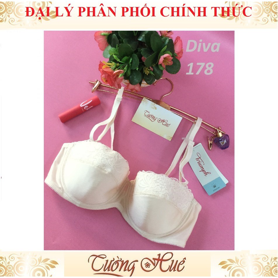 Áo lót nữ Triumph Diva 178WHPD phối ren cúp ngang (không mút).