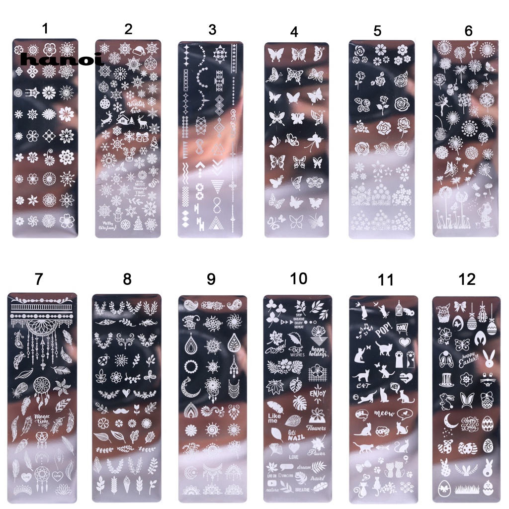 Khuôn In Hình Trang Trí Móng Tay Bằng Thép Không Gỉ DIY