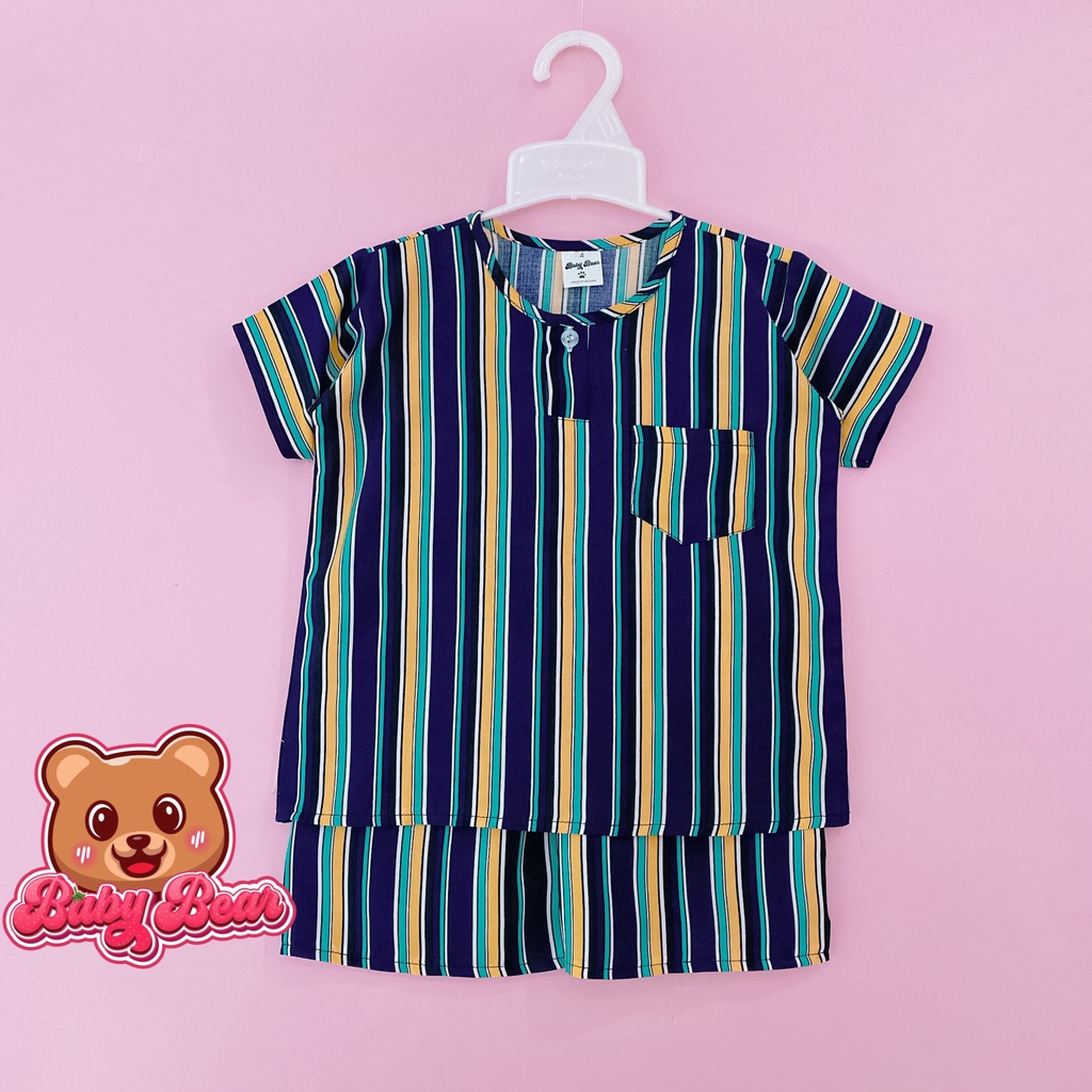 Đồ tole bé trai, bộ tole bé trai 8-50kg cộc tay vải lanh - Babybearvn