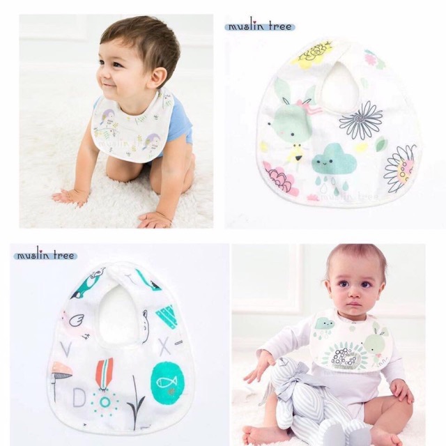 Yếm ăn sợi tre muslin tree BIB