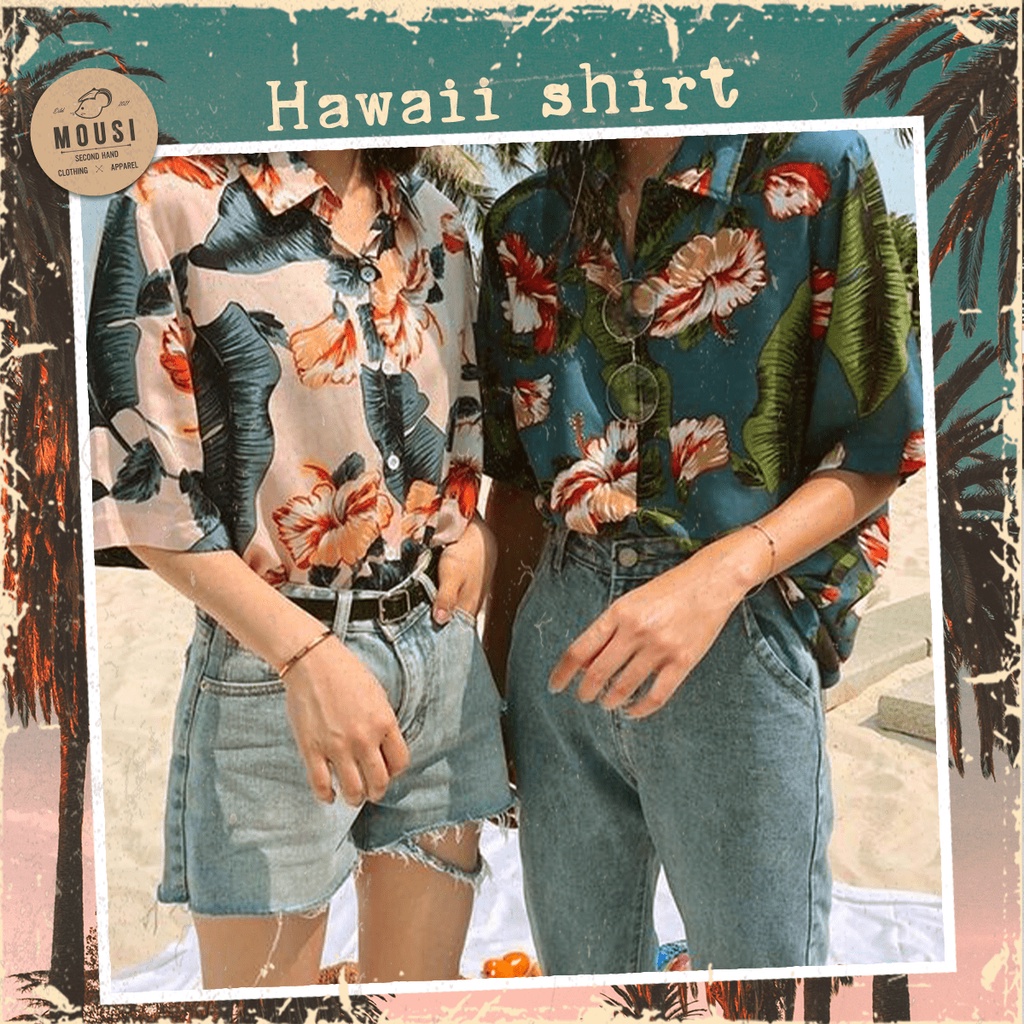 Áo sơ mi Hawaii - đi biển secondhand (2hand)- [𝐅𝐑𝐄𝐄 𝐒𝐇𝐈𝐏] - vintage, cổ điển - (inbox shop để tư vấn size) Mousi 2hand