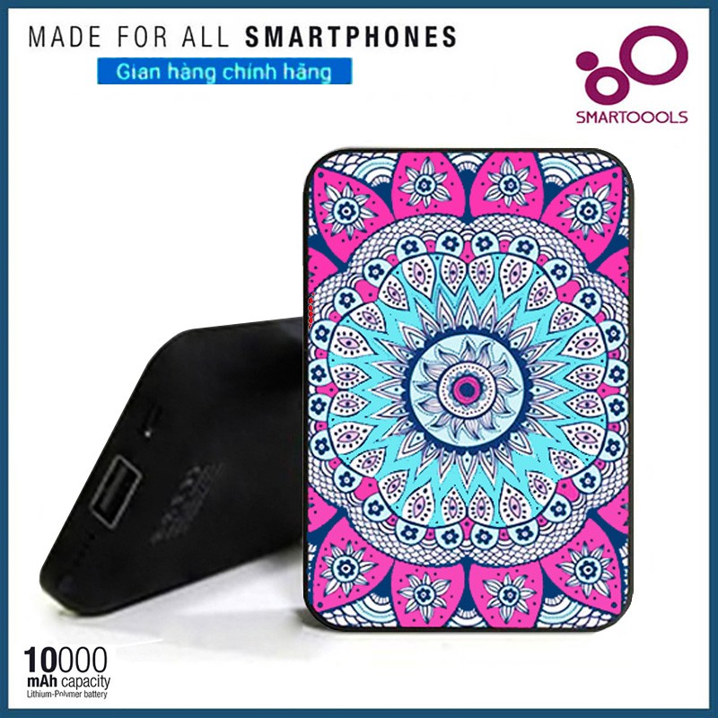 Pin Sạc Dự Phòng Độc Đáo Chính Hãng SmarToools 10000mAh Hình MANDALA (Tặng Kèm Cáp)