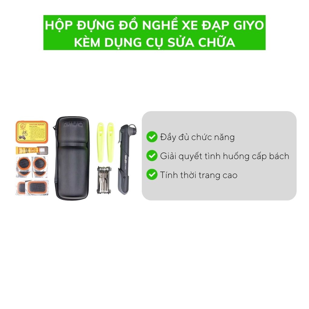 Hộp đựng đồ nghề xe đạp GIYO kèm dụng cụ sửa chữa