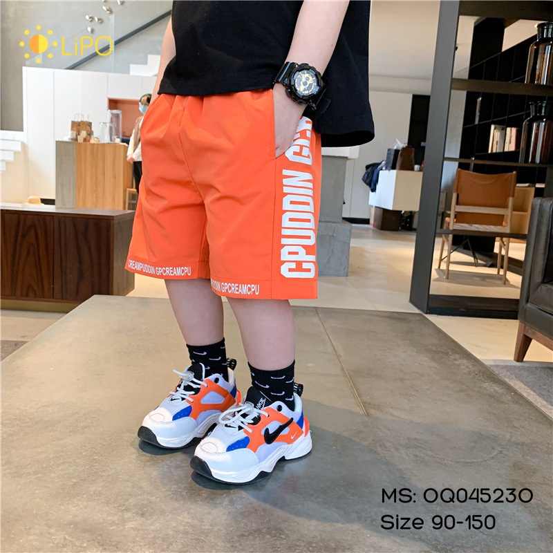 Quần short cho bé trai màu cam style Hàn Quốc  - OQ045