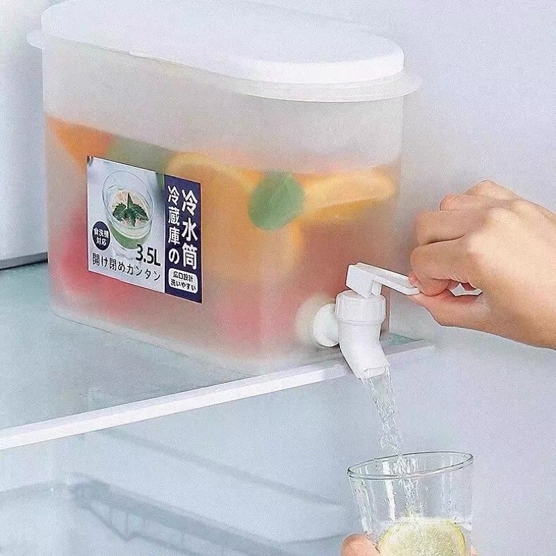 Bình Nước 3.5L Có Vòi Để Tủ Lạnh | Đựng Nước Trà, Nước Trái Cây Tiện Lợi Đa Năng Ngăn Nắp.