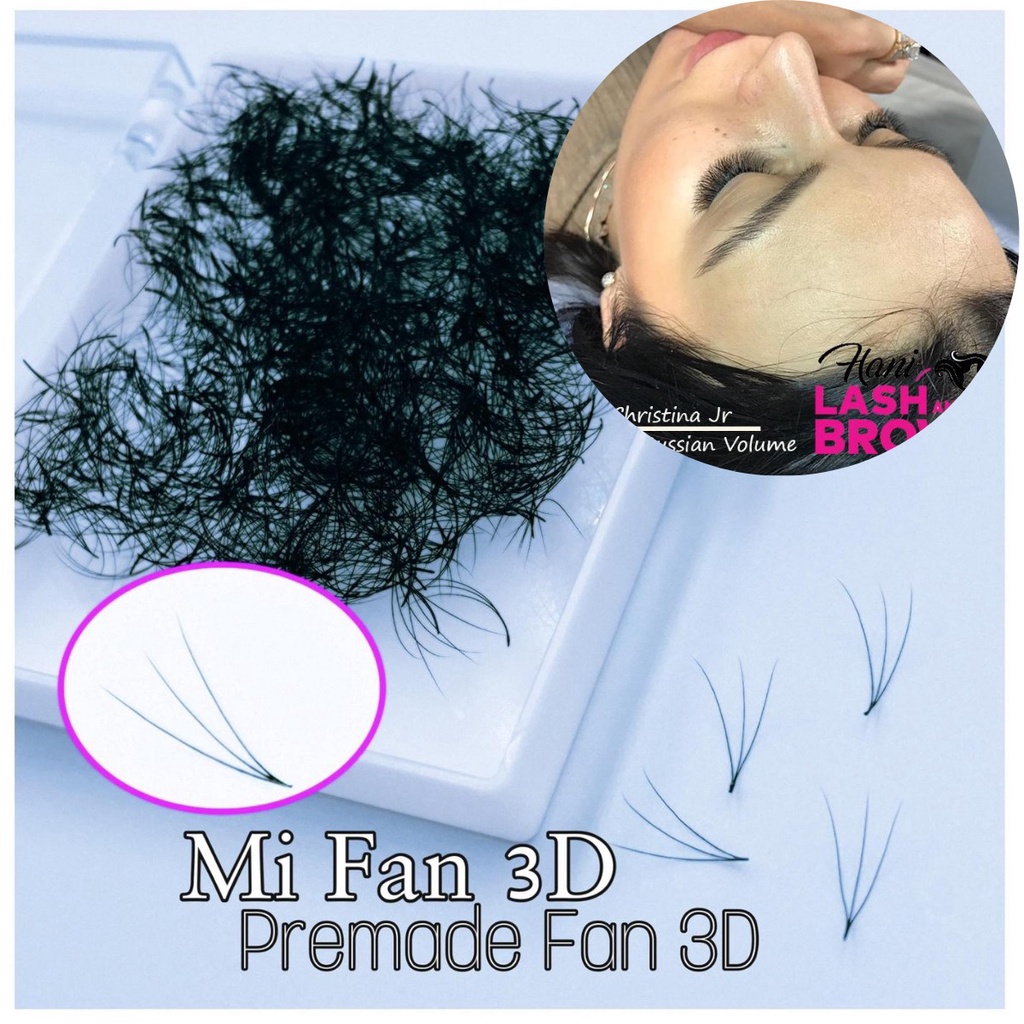 Lông Mi Fan Tay Sẵn 3D Cong C , CC , D chân keo nhỏ_hơn 500 fan