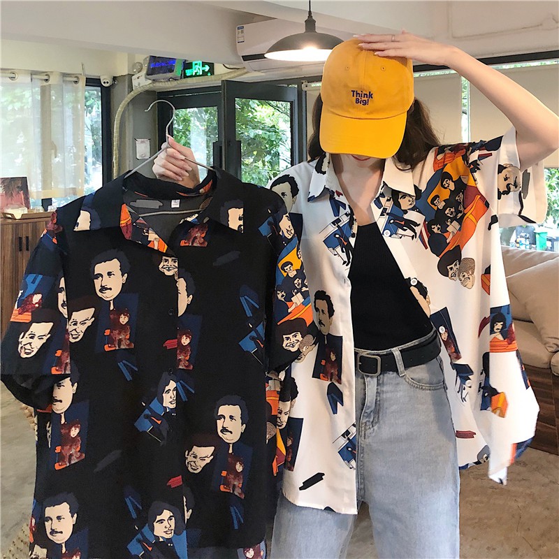 Áo Sơ Mi Voan Lụa Unisex Tay Lỡ Form Rộng In Họa Tiết Cao Cấp, Không Xù Lông, Ra MàuCheapShop