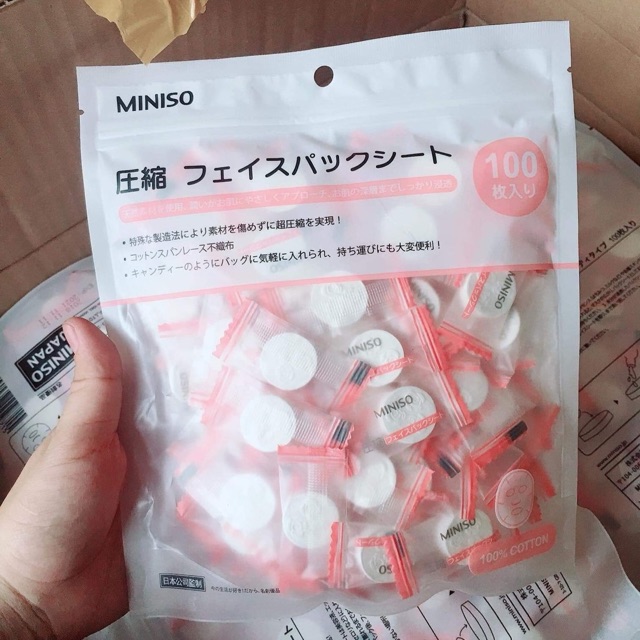 Mặt nạ nén miniso 100 viên