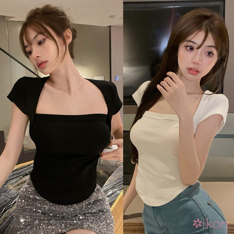 Áo Thun Tay Ngắn Màu Trơn Thời Trang Cho Nữ