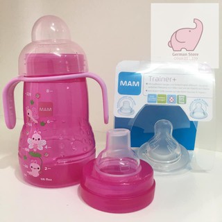 BÌNH UỐNG SỮA & TẬP UỐNG NƯỚC MAM CHO BÉ > 4M 2IN1 - Hàng Đức xách tay