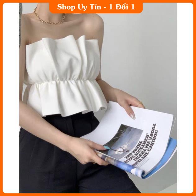 Áo Croptop Kiểu Áo Ống Quây Ngực Xếp Ly Dúm Eo Phong Cách Sang Chảnh Mới A5282
