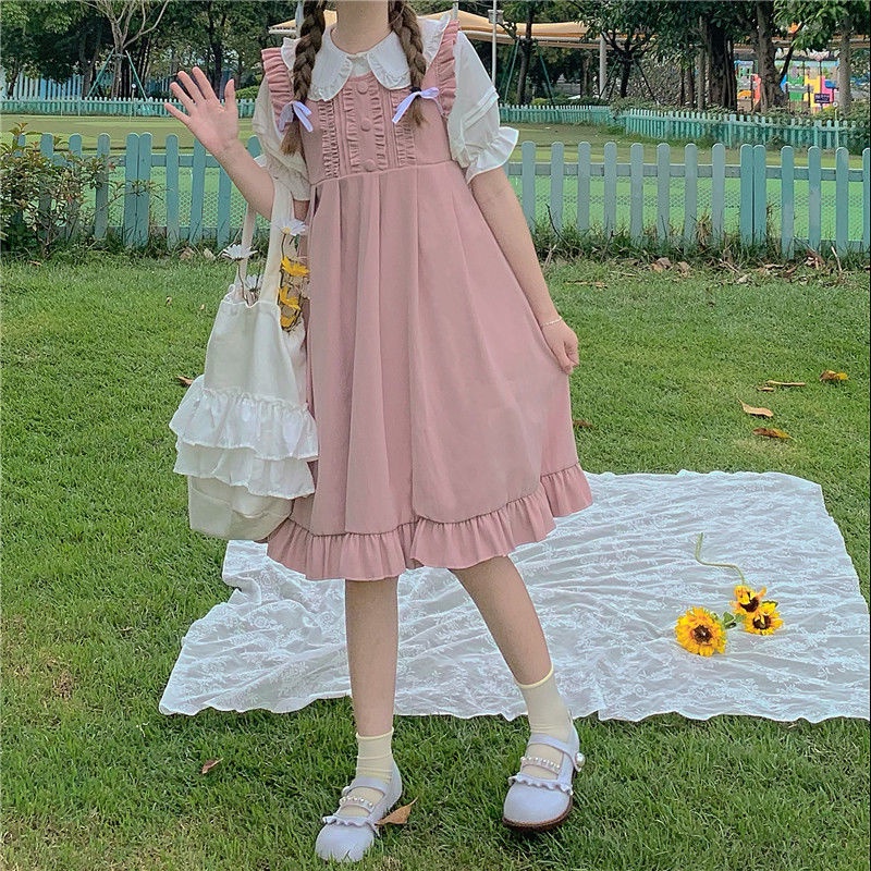 Đầm Lolita Hai Dây Thời Trang Mùa Hè Ngọt Ngào Cho Nữ Sinh