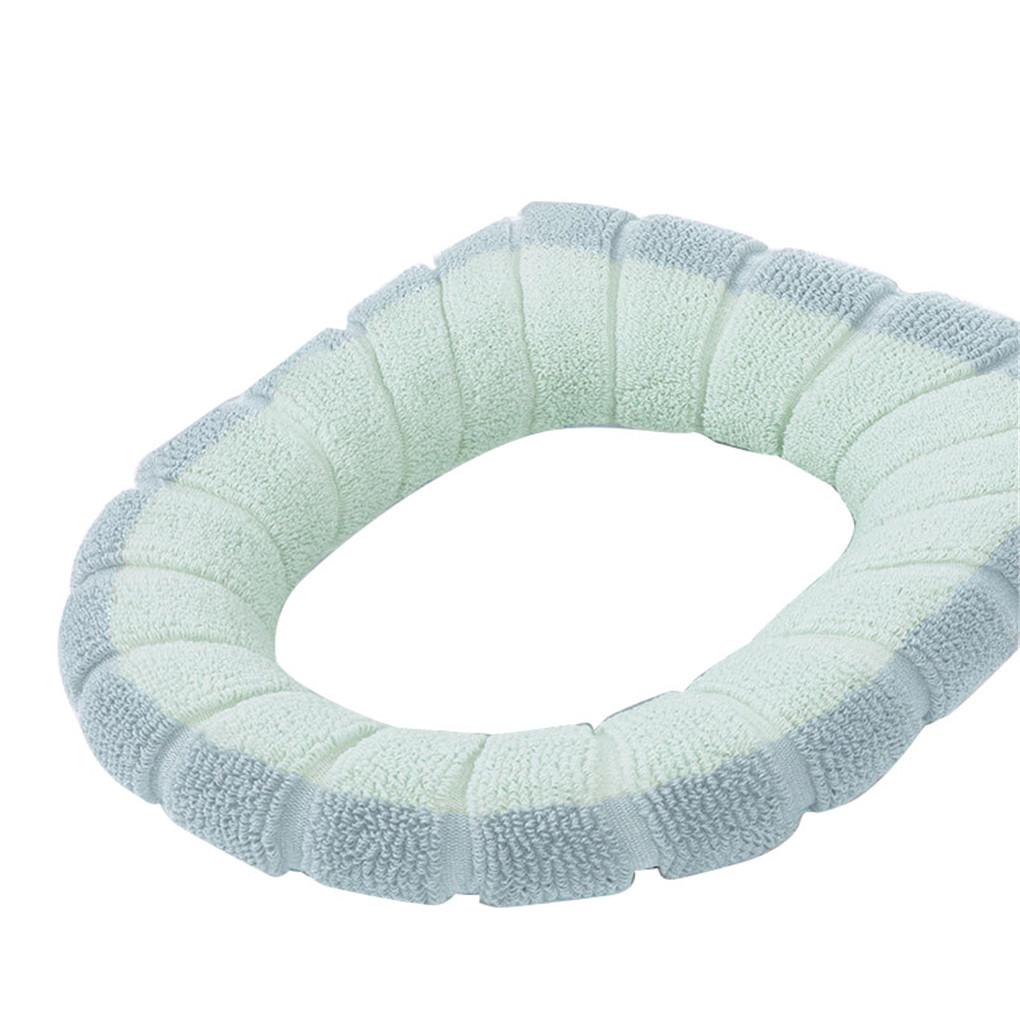 Đệm Lót Bồn Cầu Mềm Mại Ấm Áp Màu Xám / Xanh Lá Nhạt Có Thể Giặt Sạch