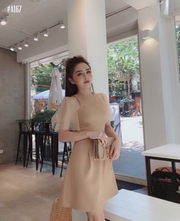 Đầm Xoè Phối Lưới