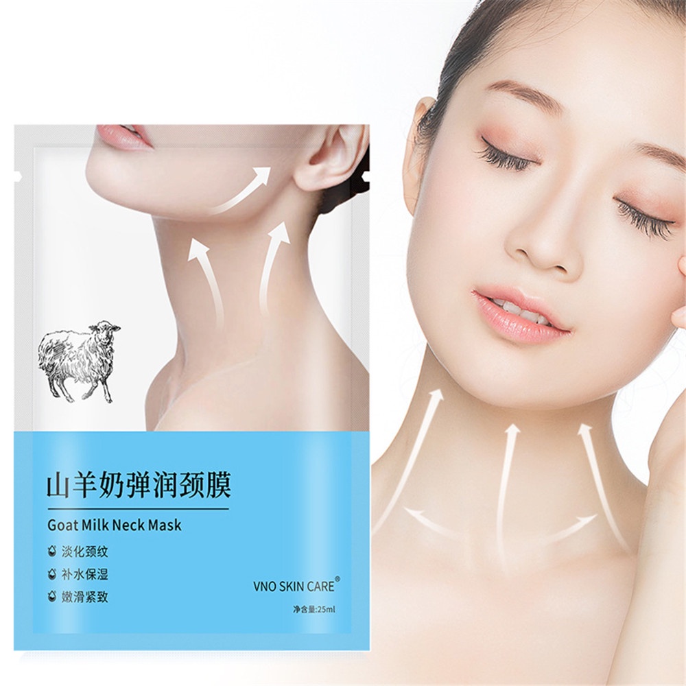 [Hàng mới về] Mặt nạ sữa dê Vno cấp ẩm làm mờ nếp nhăn vùng cổ nhanh chóng tiện lợi