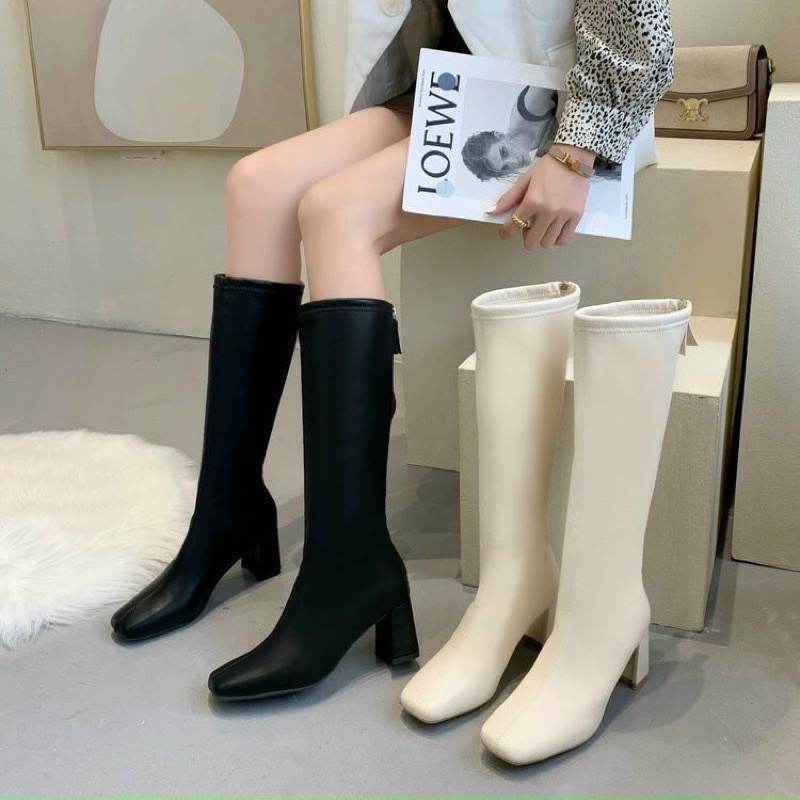 Bốt nữ cao cổ,boss nữ đẹp khoá sau cao 7p da mờ hot
