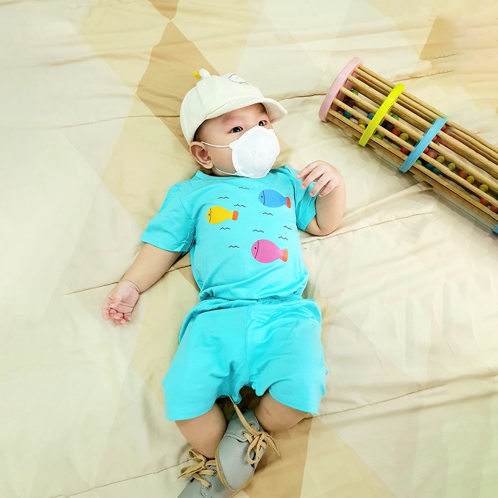 Set Quần Áo Ngắn Tay Cho Bé Toli Cotton Dẻo, Mềm Mịn Thoáng Mát, Co Giãn 4 Chiều