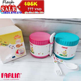 [CLEARANCE SALE] Cặp lồng giữ ấm thức ăn Farlin BF-228B kèm theo phụ kiện muỗng nĩa - 300cc