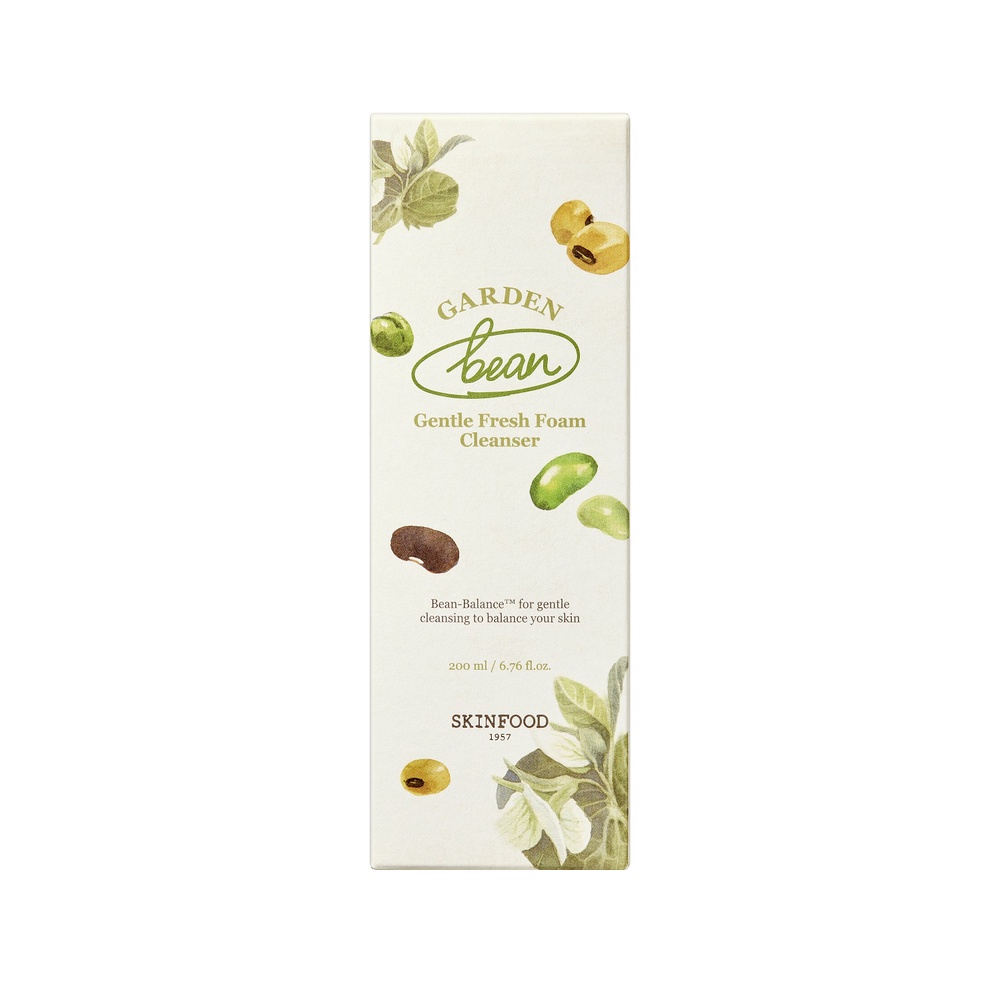 Sữa rửa mặt SKINFOOD Garden Bean chiết xuất đậu tạo bọt dịu nhẹ tươi mới 200ml/ mịn làm sạch sâu không lột/ dưỡng ẩm