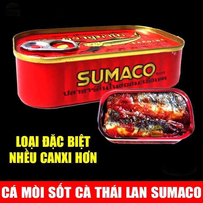  Cá Mòi Hộp Sốt Cà Sumaco Thái Lan - Hộp 125gram