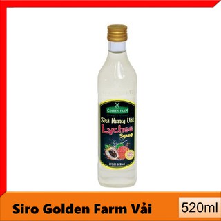 Siro Golden Farm Hương Vải Chai Thủy Tinh Chai 520ml