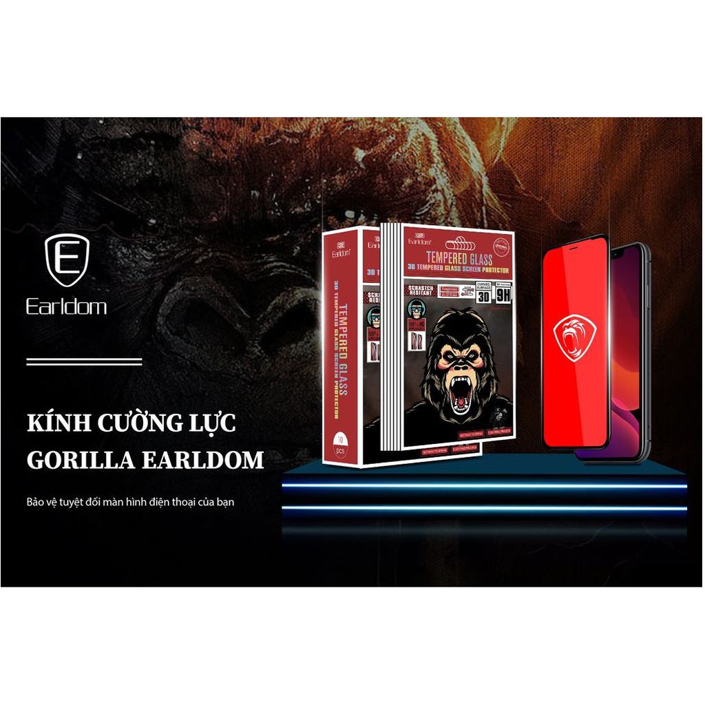 Kính Cường Lực Iphone7/8/X/Xr/Xs/Xsmax/11/11pro/11promax/12/12pro Gorilla Earldom, Cường Lực Điện Thoại Chất Lượng