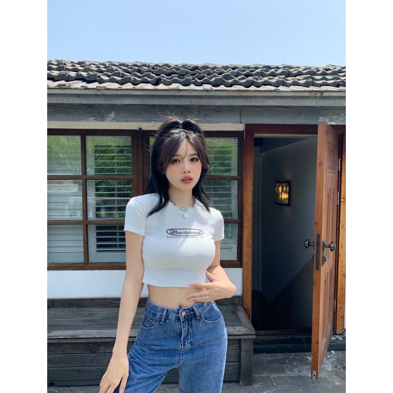 Áo Thun Tay Ngắn Màu Trắng Thời Trang Mùa Hè Mới Cho Nữ