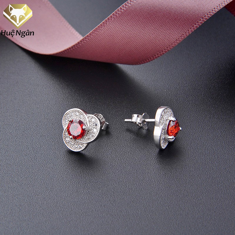 Bông tai bạc Ý 925 Huệ Ngân - Cỏ Ba Lá RYE140866