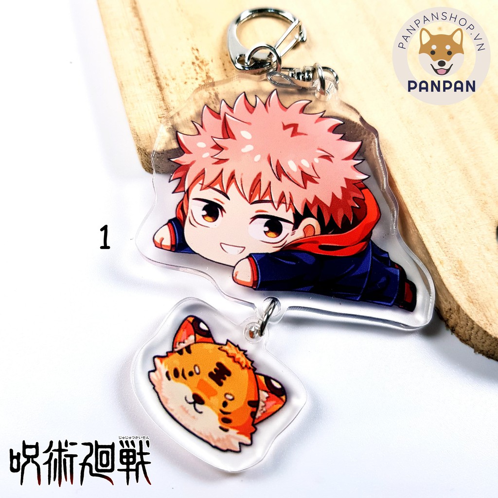 Móc khóa mica Anime Jujutsu Kaisen Treo + móc mini (6cm)