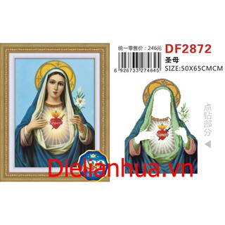 Tranh Đá  Đức Mẹ DF2872  50x65cm, chưa đính
